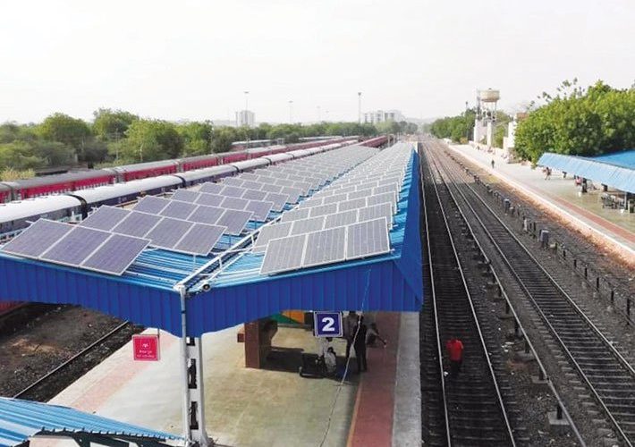 Western Railway installed rooftop solar panels of 5601.69 KWp capacity at 75 stations