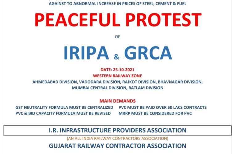 “Symbolic Protest” by the Railway Contractors due to Non-Redressal of Pending Issues
