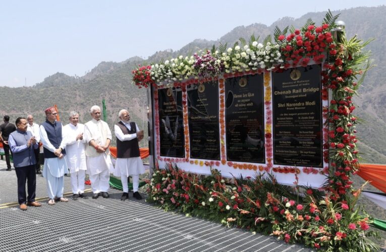 PM inaugurates Chenab bridge – world’s highest railway arch bridge and Anji bridge – India’s first cable-stayed rail bridge