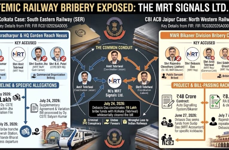 Twin CBI FIRs Expose Multi-Zone Bribery Racket in Railway Bill Clearances: MRT Signals Under Lens Across SER & NWR