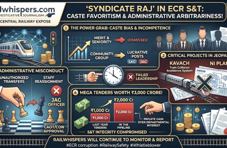 ‘Syndicate Raj’ in ECR S&T: Caste Favoritism on Crucial Posts, Administrative Arbitrariness, and Eyes on ₹3,000 Crore Tenders!