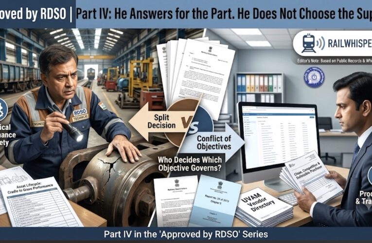 Approved by RDSO | Part IV: He Answers for the Part. He Does Not Choose the Supplier